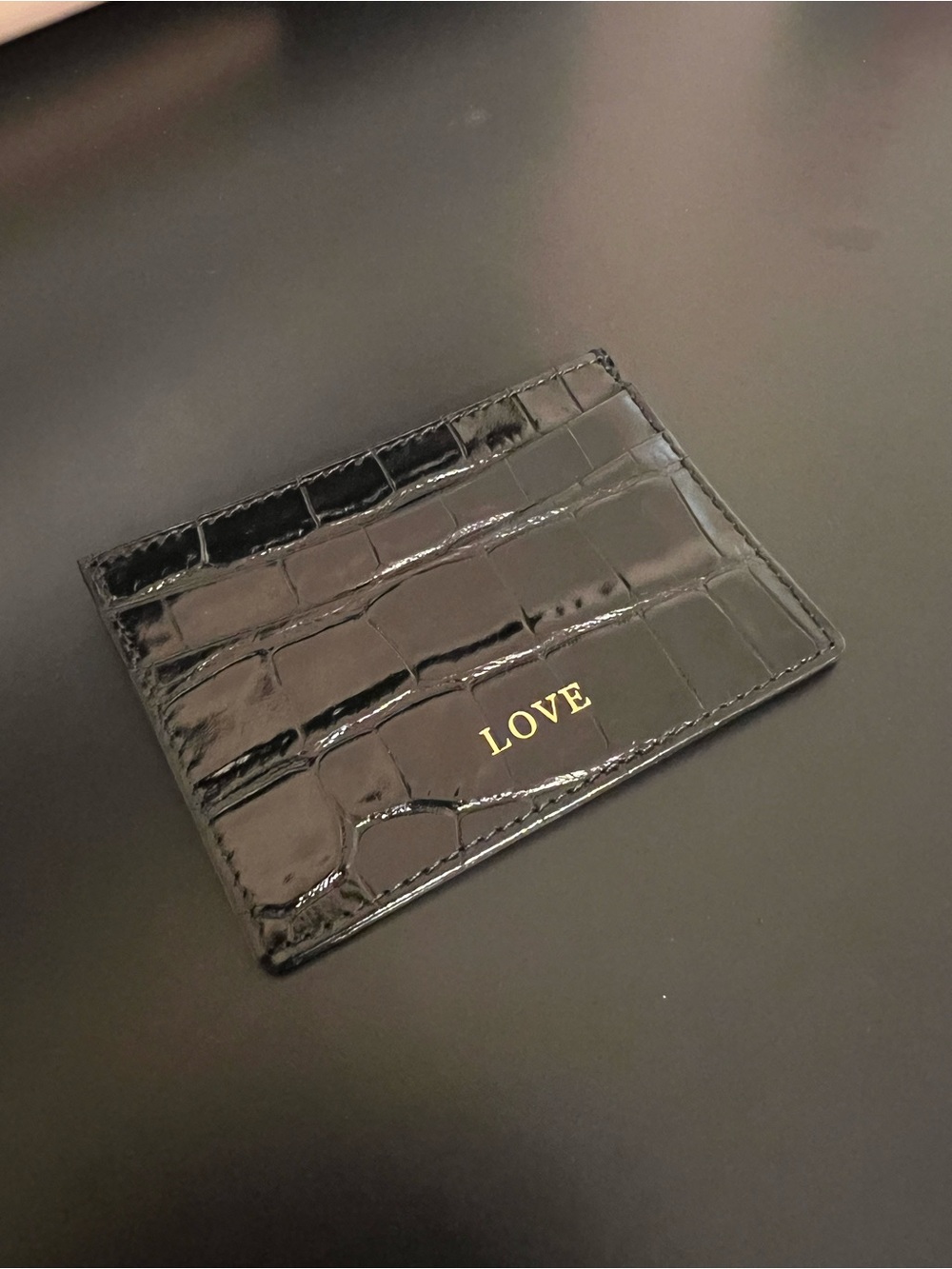 Black Croc Card Holder